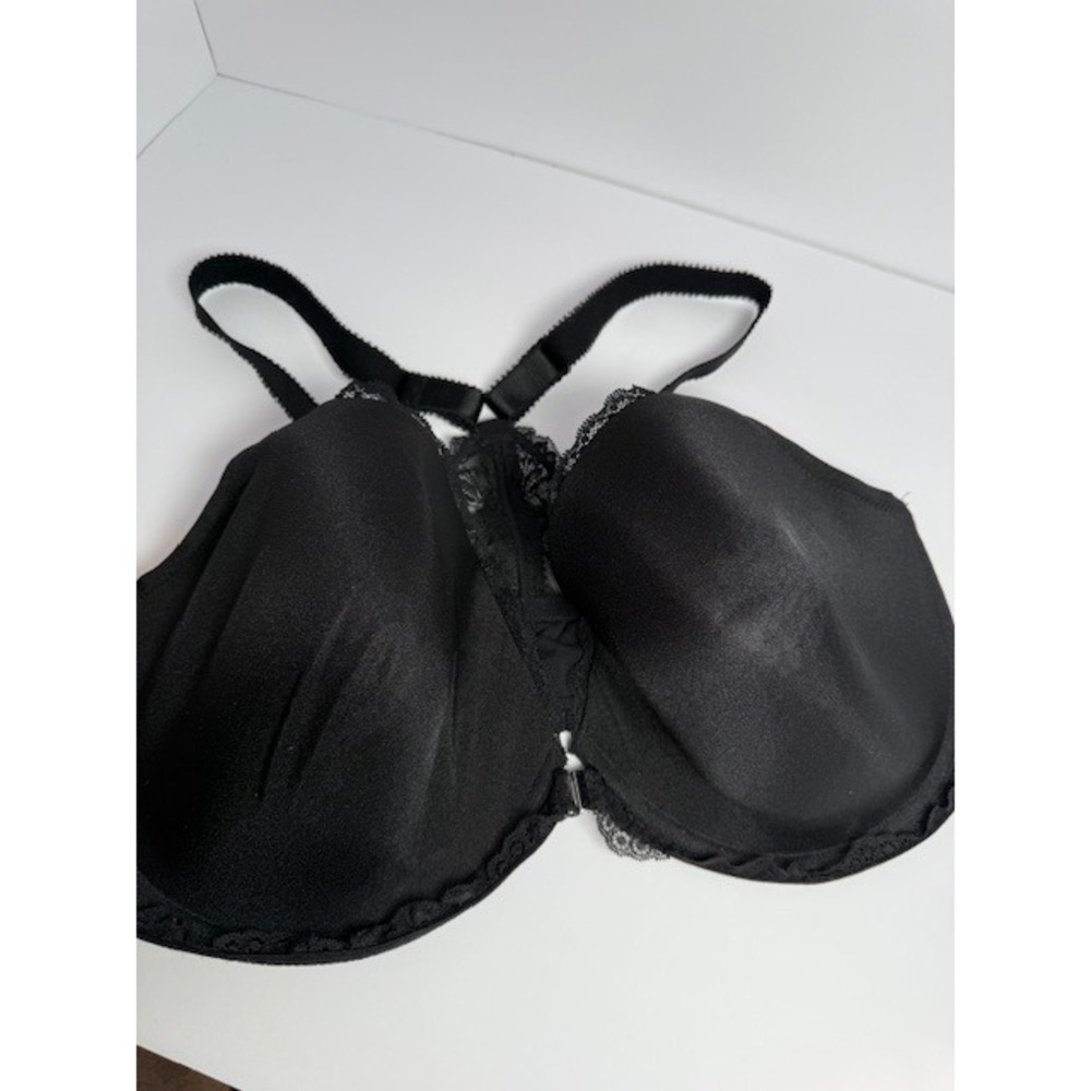 Adore Me Black Front Clasp‎ Lace Racerback T-Back Bra 42D